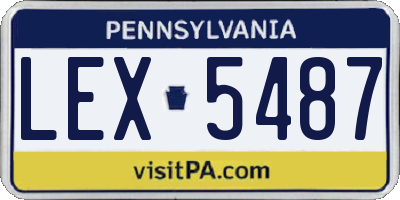PA license plate LEX5487