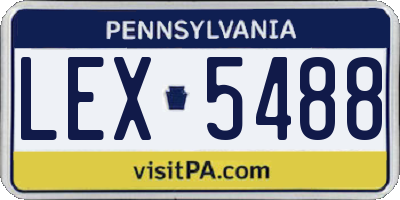 PA license plate LEX5488