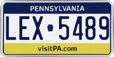 PA license plate LEX5489
