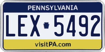 PA license plate LEX5492