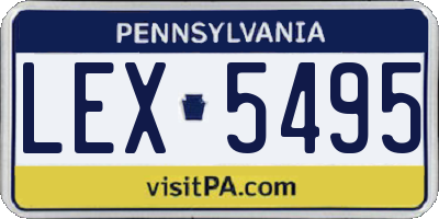 PA license plate LEX5495