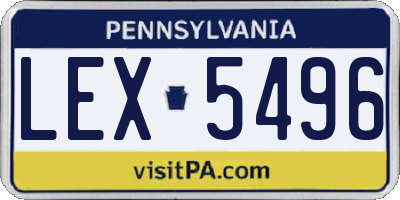 PA license plate LEX5496
