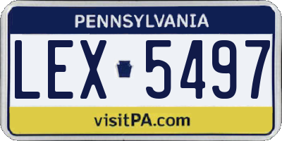 PA license plate LEX5497