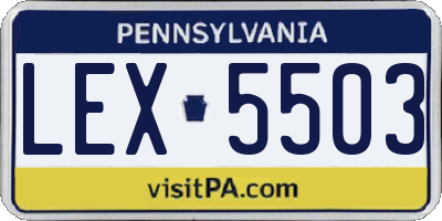 PA license plate LEX5503