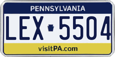 PA license plate LEX5504