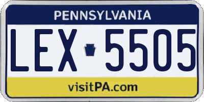 PA license plate LEX5505