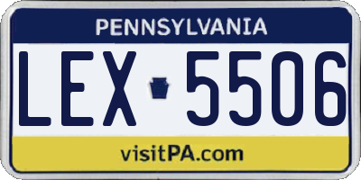 PA license plate LEX5506