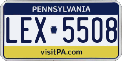 PA license plate LEX5508