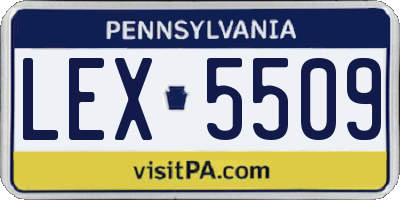 PA license plate LEX5509