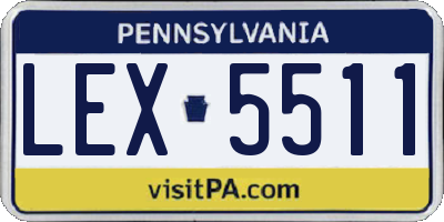 PA license plate LEX5511