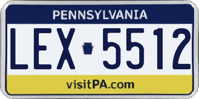 PA license plate LEX5512
