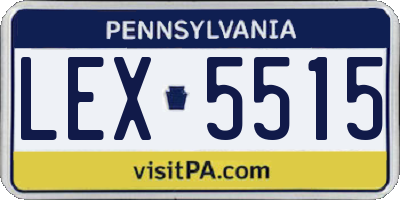 PA license plate LEX5515