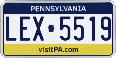 PA license plate LEX5519