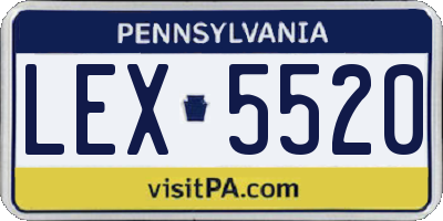 PA license plate LEX5520