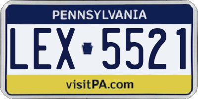 PA license plate LEX5521