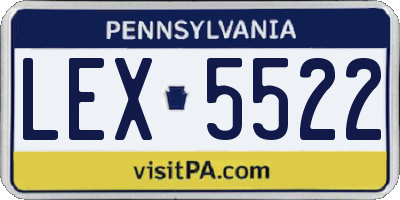 PA license plate LEX5522