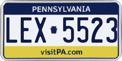 PA license plate LEX5523