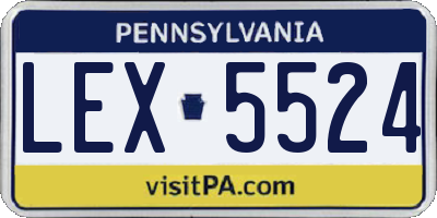 PA license plate LEX5524