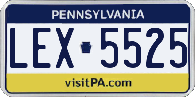 PA license plate LEX5525