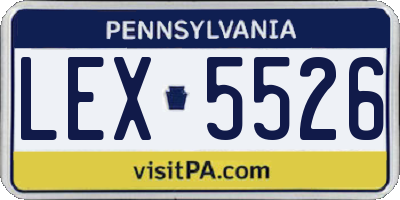 PA license plate LEX5526