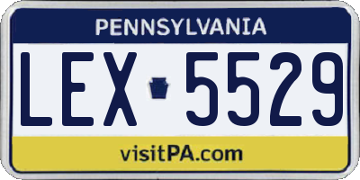 PA license plate LEX5529