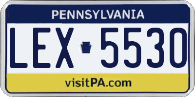 PA license plate LEX5530