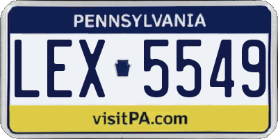 PA license plate LEX5549