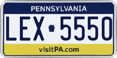 PA license plate LEX5550