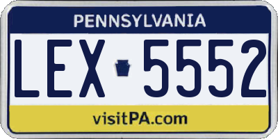 PA license plate LEX5552