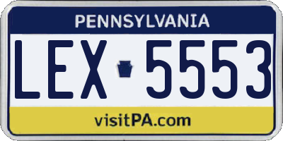 PA license plate LEX5553