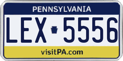 PA license plate LEX5556