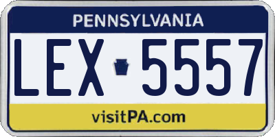 PA license plate LEX5557