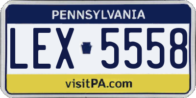 PA license plate LEX5558