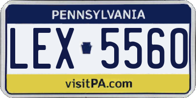 PA license plate LEX5560