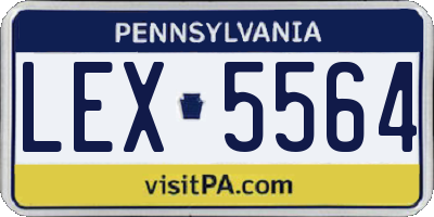 PA license plate LEX5564