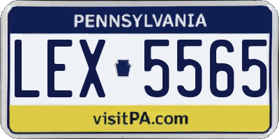 PA license plate LEX5565