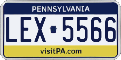 PA license plate LEX5566