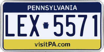 PA license plate LEX5571