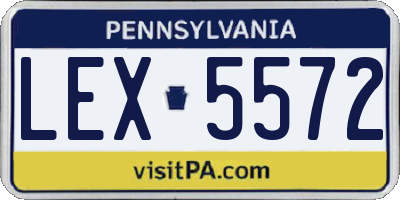 PA license plate LEX5572