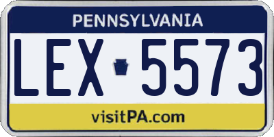 PA license plate LEX5573
