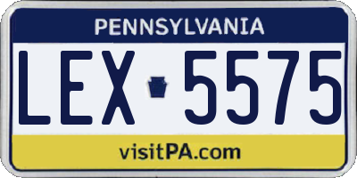 PA license plate LEX5575