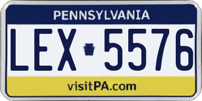 PA license plate LEX5576