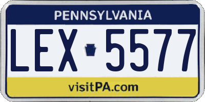 PA license plate LEX5577