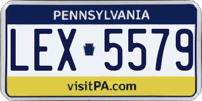 PA license plate LEX5579