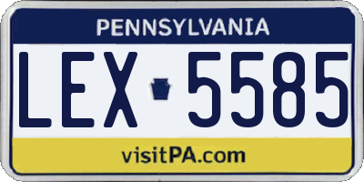 PA license plate LEX5585