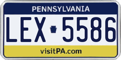 PA license plate LEX5586