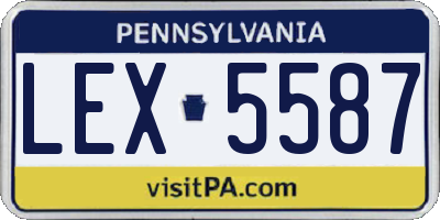 PA license plate LEX5587