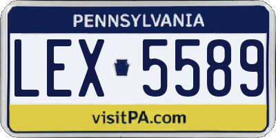PA license plate LEX5589