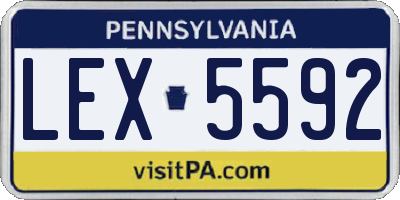 PA license plate LEX5592