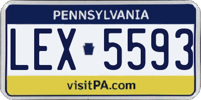 PA license plate LEX5593